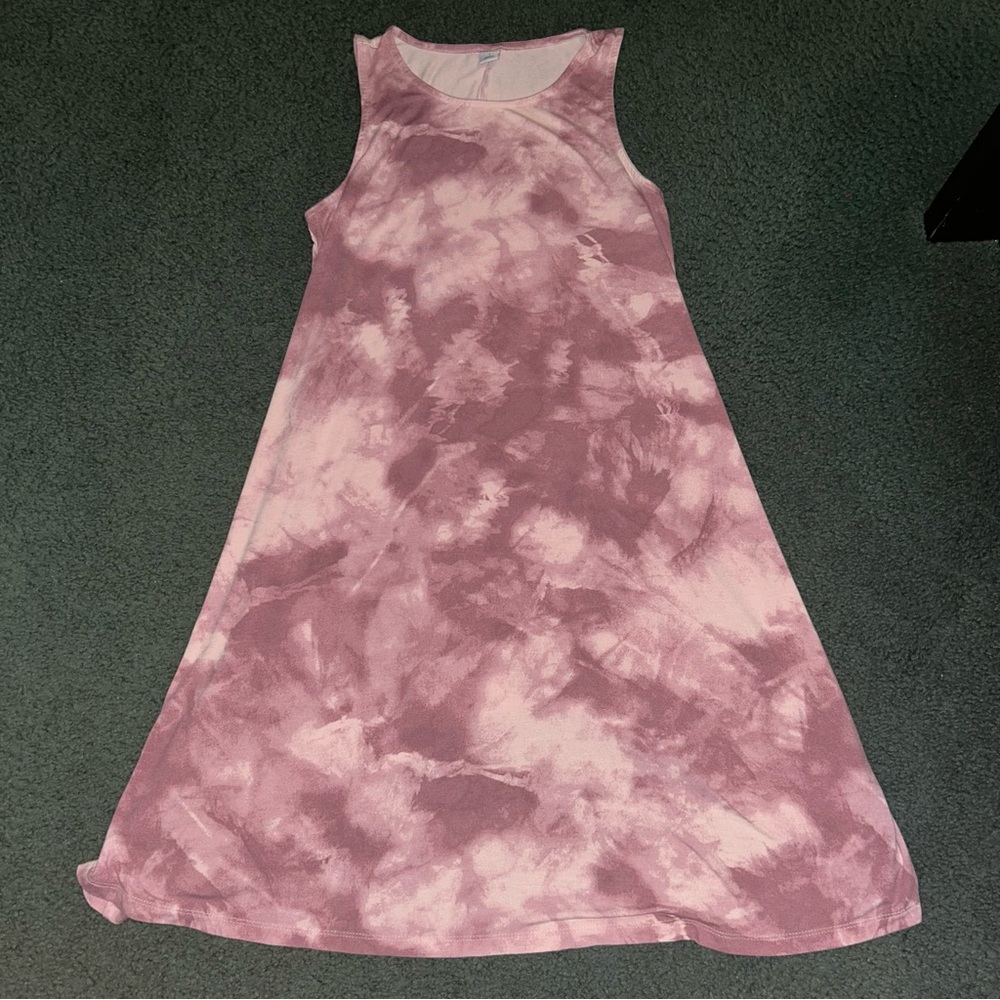 Old Navy Pink Tie-Dye A-Line Dress